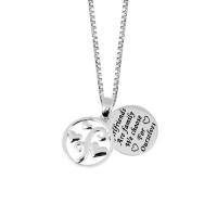 Sterling Silver Girlfriends Are Family We Choose For Ourselves Two-Piece Pendant Necklace with Hearts, 18 Sterling Silver Girlfriends Are Family We Choose For Ourselves Two-Piece Pendant Necklace with Hearts, 18