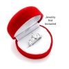 King Ice Red Heart Shaped Velvet Ring Jewelry Gift Box