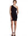 BCBGeneration Women's Pleat Flounce Dress, Black, 0