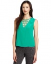 BCBGMAXAZRIA Women's Elena Sleeveless Top With V-Neck