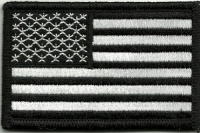 Tactical USA Flag Patch - Black & White Tactical USA Flag Patch - Black & White