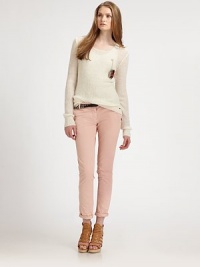 Crisp Pima cotton in a classic chino style updated with a chic studded belt at the waist.Button-front waistBelt loopsZip-flySlash pocketsBack welt pocketsInseam, about 8Rise, about 27CottonMachine washImportedModel shown is 5'10 (177cm) wearing US size 2. Crisp Pima cotton in a classic chino style updated with a chic studded belt at the waist.Button-front waistBelt loopsZip-flySlash pocketsBack welt pocketsInseam, about 8Rise, about 27CottonMachine washImportedModel shown is 5'10 (177cm) wearing US size 2.
