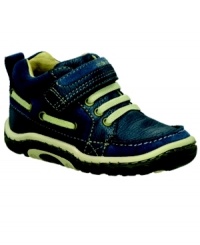 Your little one can explore with comfort and safety with these tough Toby sneakers from Stride Rite. Your little one can explore with comfort and safety with these tough Toby sneakers from Stride Rite.