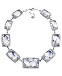 Defining elegance, Swarovski's Nirvana collar necklace is an enchanting accessory. Crafted from rhodium-plated mixed metal, bezel-set crystal diamond touch light adds a tranquil touch. Approximate length: 15 inches. Approximate drop: 1 inch. Defining elegance, Swarovski's Nirvana collar necklace is an enchanting accessory. Crafted from rhodium-plated mixed metal, bezel-set crystal diamond touch light adds a tranquil touch. Approximate length: 15 inches. Approximate drop: 1 inch.