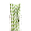 Dress My Cupcake Kiwi Green Striped Paper Straws, 25-Pack