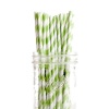Dress My Cupcake Kiwi Green Striped Paper Straws, 25-Pack