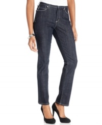 This look from Not Your Daughter's Jeans features a chic straight leg and dark wash for a modern look, with all the slimming features you love! This look from Not Your Daughter's Jeans features a chic straight leg and dark wash for a modern look, with all the slimming features you love!