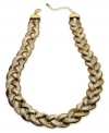 Weave together the perfect ensemble. Alfani's chic necklace features a braided design with a gilded shine. Crafted in gold tone mixed metal. Approximate length: 18 inches + 3-inch extender.