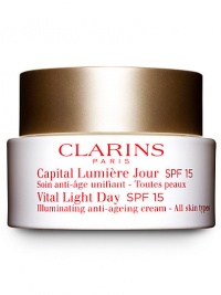 Erase the Years with age-defying luminosity. Revive skin luminosity and diminish visible signs of time on your skin. The results of the most recent breakthrough in anti-aging skin care, Vital Light Day helps reduce the appearance of wrinkles and restore luminosity from within. Recapture the health and vitality of youthful-looking skin. With SPF 15. 1.7 oz. Erase the Years with age-defying luminosity. Revive skin luminosity and diminish visible signs of time on your skin. The results of the most recent breakthrough in anti-aging skin care, Vital Light Day helps reduce the appearance of wrinkles and restore luminosity from within. Recapture the health and vitality of youthful-looking skin. With SPF 15. 1.7 oz.