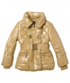 Rothschild Girls Quilted Paparazzi Shot Walking Coat - Goldstone (S-6/6X)