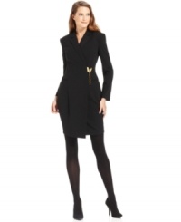 Calvin Klein's coat dress is a chic, structured look that makes a stunning impression! Gold hardware is a luxe touch. Calvin Klein's coat dress is a chic, structured look that makes a stunning impression! Gold hardware is a luxe touch.