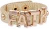 BCBGeneration Cream Canvas and Rose Gold Faith Affirmation Bracelet