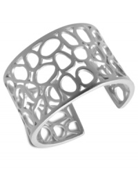 Fashion out in the open. This chic cuff bracelet from T Tahari's Essentials collection boasts a stylish openwork design. Nickel-free for sensitive skin. Crafted in imitation rhodium mixed metal. Approximate width: 1-11/16 inches. Fashion out in the open. This chic cuff bracelet from T Tahari's Essentials collection boasts a stylish openwork design. Nickel-free for sensitive skin. Crafted in imitation rhodium mixed metal. Approximate width: 1-11/16 inches.