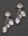 Glimmering doublets of pink mother-of-pearl shine from caviar sterling silver settings.