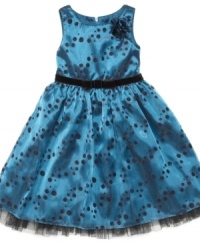 She'll have pin-pointed party-time style with this fun, sparkly polka-dot dress from Sweet Heart Rose. She'll have pin-pointed party-time style with this fun, sparkly polka-dot dress from Sweet Heart Rose.