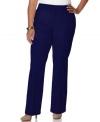 Add sophistication to your casual style with JM Collection's straight leg plus size pants, crafted from stretch twill-- they're an Everyday Value!