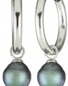 TARA Pearls Sterling Silver Tahitian 8x9mm Pearl Drop Earrings