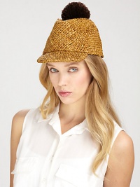 A unique design with a contrast pom-pom. StrawBrim, about 2Dry cleanMade in Italy A unique design with a contrast pom-pom. StrawBrim, about 2Dry cleanMade in Italy