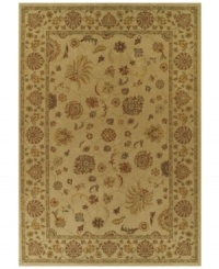 Evoking the strong look of ancient Tabriz rug designs, the Premier area rug from Dalyn is woven with intricate floral medallions in soft ivory. Made in Egypt of durable polypropylene and shimmering polyester fibers, it provides any room with captivating texture and added dimension. Evoking the strong look of ancient Tabriz rug designs, the Premier area rug from Dalyn is woven with intricate floral medallions in soft ivory. Made in Egypt of durable polypropylene and shimmering polyester fibers, it provides any room with captivating texture and added dimension.