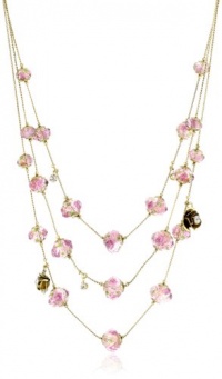 Betsey Johnson Tzarina Princess Pink Flower Bead Multi-Row Necklace Betsey Johnson Tzarina Princess Pink Flower Bead Multi-Row Necklace