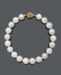A traditional classic to last a lifetime. This beautiful bracelet features A+ Akoya cultured pearls (8-8-1/2 mm) with a 14k gold clasp. Approximate length: 7-1/2 inches. A traditional classic to last a lifetime. This beautiful bracelet features A+ Akoya cultured pearls (8-8-1/2 mm) with a 14k gold clasp. Approximate length: 7-1/2 inches.