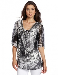 AGB Women's Print HMC Top With Elbow Sleeves