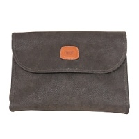 Part of Bric's new Life collection, this chic toiletry kit in weather resistant micro suede features a spill-proof plastic lining, caramel-colored leather detailing, multiple storage compartments and easy fold-up and snap design. Part of Bric's new Life collection, this chic toiletry kit in weather resistant micro suede features a spill-proof plastic lining, caramel-colored leather detailing, multiple storage compartments and easy fold-up and snap design.