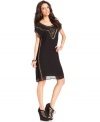 Global-inspired sequins and beading add shine to this Lucky Brand Jeans chiffon dress -- perfect for a day-to-night look!