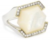 Kara Ross Lollipop Mother-Of-Pearl and White Sapphires Medium Ring, Size 7