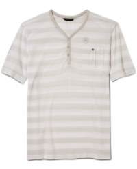 A casual classic, this short-sleeved henley from Sean John is a quick update from your basic tee.