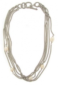 Designer Inspired Multi Chain Pearl Toggle Necklace Designer Inspired Multi Chain Pearl Toggle Necklace