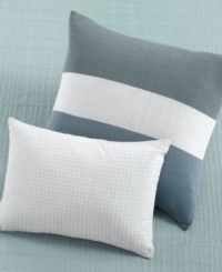 Clean lines and a soft texture make this quilted decorative pillow irresistible. Clean lines and a soft texture make this quilted decorative pillow irresistible.