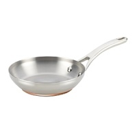 Strong, longlasting stainless steel construction makes this durable skillet from Anolon perfect for toasting herbs, frying fillets or searing a steak for one. The secure handle makes it easy to maneuver and transport.