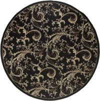 Area Rug 5x5 Round Indoor/Outdoor Black-Tan Color - Surya Alfresco Rug from RugPal Area Rug 5x5 Round Indoor/Outdoor Black-Tan Color - Surya Alfresco Rug from RugPal