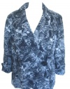 ALEX EVENINGS Women's 3/4 Sleeve Blouse-BLACK/WHITE-2X