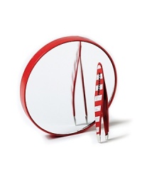 Brow Beauty BubbleThis portable, see-thru brow beauty bubble with brow essentials is clearly perfect for travel and gift giving with deliciously festive and sparkly accents.Kit Includes: - Famous stainless steel Mini Slant® Tweezer in glitter-striped Candy Cane Print, featuring award-winning, perfectly aligned, hand-filed precision tips for expert brow shaping.- Also great for on-the-go grooming, a coordinating, travel-ready Tweezermate® 10X Magnify Mirror is optically correct-clear from edge to edge with no distortion-for perfect tweezing. In a chic and joyful, jolly red.- Clear Bubble Case is cute and super-packable while keeping mirror & tweezer easy to find, safely stored together, clean, and protected. Fits in every make-up bag and purse. Perfectly packable for holiday gift giving. Brow Beauty BubbleThis portable, see-thru brow beauty bubble with brow essentials is clearly perfect for travel and gift giving with deliciously festive and sparkly accents.Kit Includes: - Famous stainless steel Mini Slant® Tweezer in glitter-striped Candy Cane Print, featuring award-winning, perfectly aligned, hand-filed precision tips for expert brow shaping.- Also great for on-the-go grooming, a coordinating, travel-ready Tweezermate® 10X Magnify Mirror is optically correct-clear from edge to edge with no distortion-for perfect tweezing. In a chic and joyful, jolly red.- Clear Bubble Case is cute and super-packable while keeping mirror & tweezer easy to find, safely stored together, clean, and protected. Fits in every make-up bag and purse. Perfectly packable for holiday gift giving.