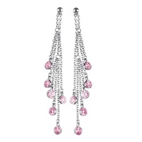 Studio 925 Pink Diamond CZ Streamer Sterling Silver Earrings