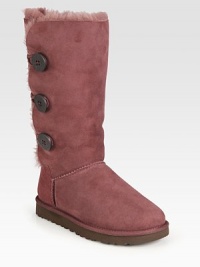A cold weather suede essential with button-and-loop closures and ultra-soft shearling lining. Rubber heel, 1 (25mm)Shaft, 12Leg circumference, 16½Suede upperPull-on style with button-and-loop side closuresShearling liningRubber solePadded insoleImported A cold weather suede essential with button-and-loop closures and ultra-soft shearling lining. Rubber heel, 1 (25mm)Shaft, 12Leg circumference, 16½Suede upperPull-on style with button-and-loop side closuresShearling liningRubber solePadded insoleImported