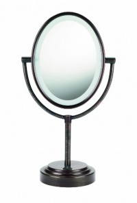 Conair BE47BR Double-Sided Illuminated Oval Mirror, Oiled Bronze