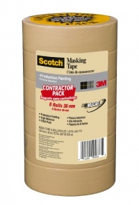 Scotch Masking Tape for Production Painting, 1.5-Inch by 60-Yard, 6-Pack Scotch Masking Tape for Production Painting, 1.5-Inch by 60-Yard, 6-Pack