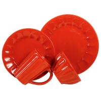Laurie Gates 53051 16-Piece Signature Living Amelie Dinnerware Set, Red Laurie Gates 53051 16-Piece Signature Living Amelie Dinnerware Set, Red