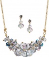c.A.K.e by Ali Khan Jewelry Set, Montana Blue Glass Crystal Bead Cluster Necklace and Drop Earrings Set