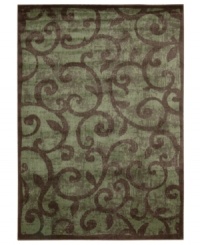 Retreat to a comfortable new space. This distinctive rug offers a slightly worn look, graced with a beautiful vinery pattern in varying shades of brown and black. Created from a durable blend of polypropylene and acrylic, the Expressions rug is designed to retain its color and luxuriously dense weave for years to come. Retreat to a comfortable new space. This distinctive rug offers a slightly worn look, graced with a beautiful vinery pattern in varying shades of brown and black. Created from a durable blend of polypropylene and acrylic, the Expressions rug is designed to retain its color and luxuriously dense weave for years to come.