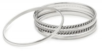 Nine West Chain Reaction Silver-Tone Set of Five Bangle Bracelet Nine West Chain Reaction Silver-Tone Set of Five Bangle Bracelet