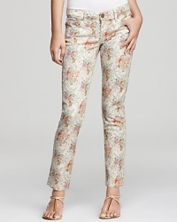 Paige Denim collaborates with Liberty of London to deliver signature denim in iconic prints. These skinny jeans boast a Victorian-inspired pattern for a vintage sensibility. Paige Denim collaborates with Liberty of London to deliver signature denim in iconic prints. These skinny jeans boast a Victorian-inspired pattern for a vintage sensibility.