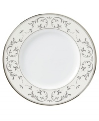 Ten years in the making, this special Opal Innocence accent plate celebrates and completes America's number one china pattern. Platinum vines and white enamel pearls in fine bone china complement the beloved Lenox collection. Ten years in the making, this special Opal Innocence accent plate celebrates and completes America's number one china pattern. Platinum vines and white enamel pearls in fine bone china complement the beloved Lenox collection.