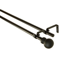 BCL Drapery Hardware 58DBL48B Classic Ball Curtain Rod Set BCL Drapery Hardware 58DBL48B Classic Ball Curtain Rod Set