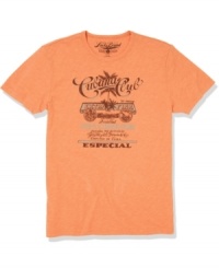 Give your casual look some international energy with this rad graphic tee from Lucky Brand Jeans. Give your casual look some international energy with this rad graphic tee from Lucky Brand Jeans.
