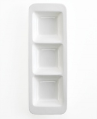 Set 5-star standards for your table with this sleek 3-section server from Hotel Collection. Balancing a delicate look and exceptional durability, the translucent Bone China collection of dinnerware and dishes is designed to cater virtually any occasion. Set 5-star standards for your table with this sleek 3-section server from Hotel Collection. Balancing a delicate look and exceptional durability, the translucent Bone China collection of dinnerware and dishes is designed to cater virtually any occasion.