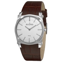 Skagen Men's 859LSLC Steel Silver Dial Brown Leather Strap Watch Skagen Men's 859LSLC Steel Silver Dial Brown Leather Strap Watch